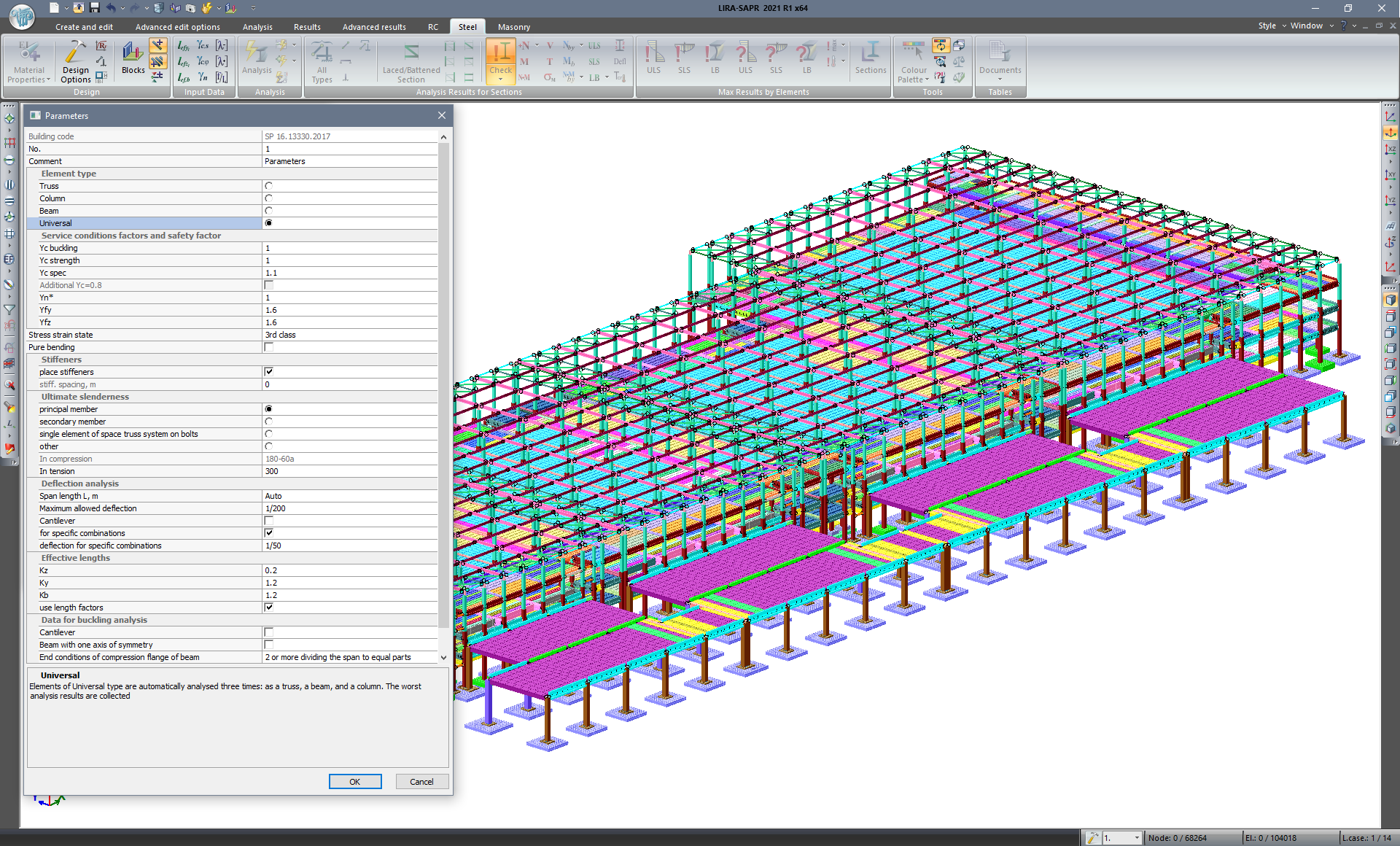 Arbitrary type of element in analysis of steel structures Arbitrary type of element in analysis of steel structures