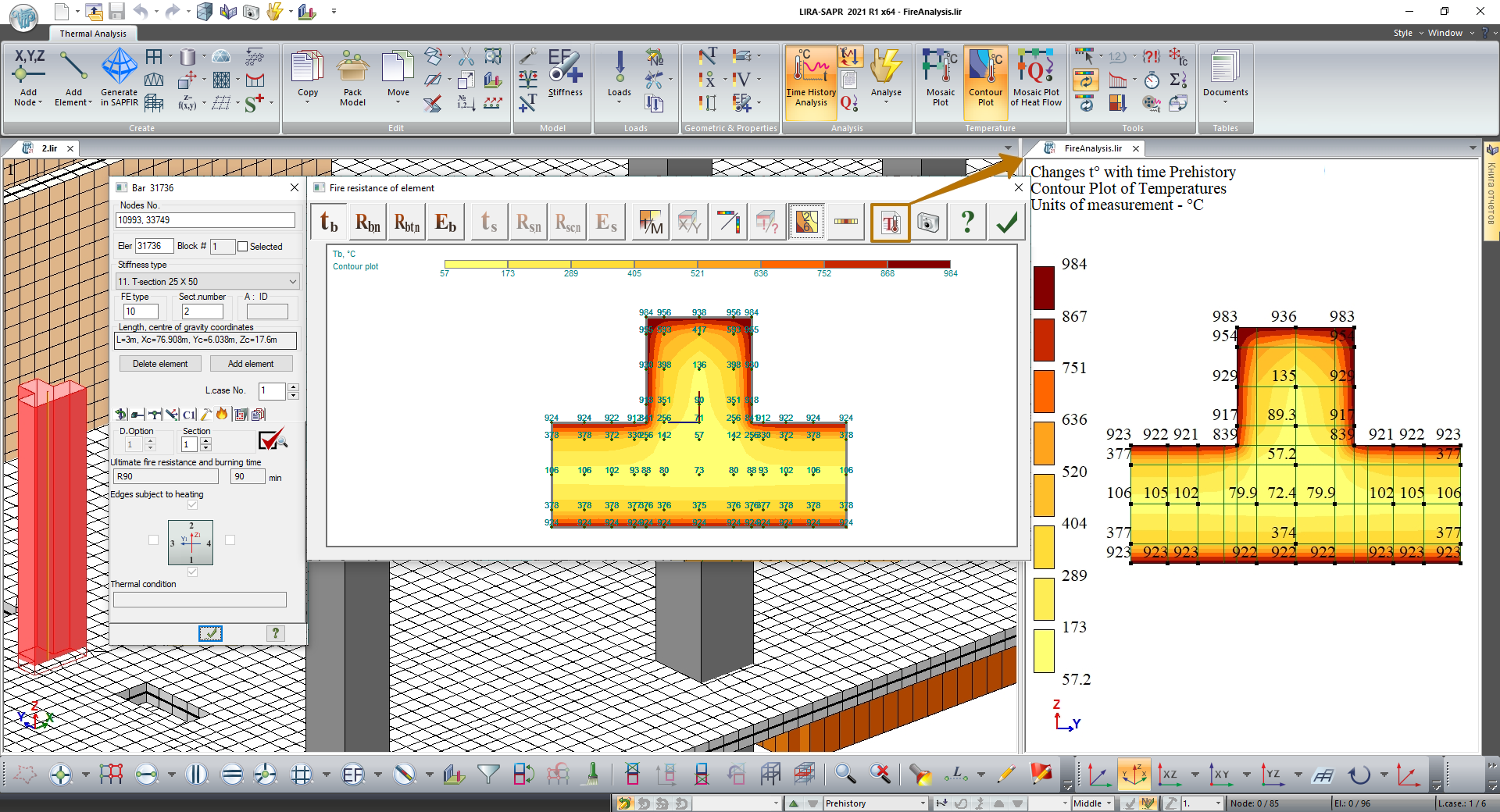 Creating txt-file for thermal analysis according to parameters in fire resistance problem 